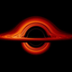 A simulated black hole and its accretion disk.